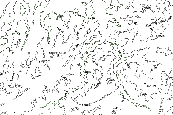 Shirakigamine neighbourhood contours