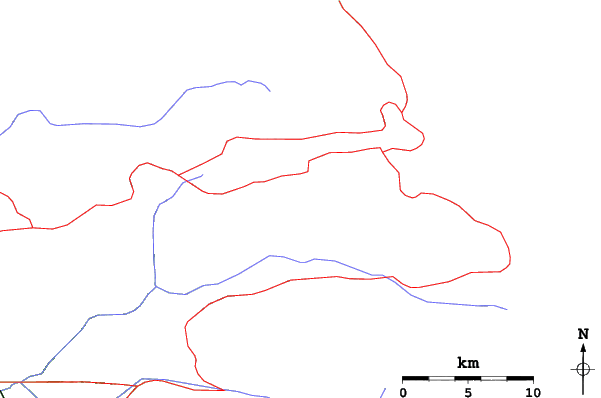 Roads and rivers close to Snow Summit