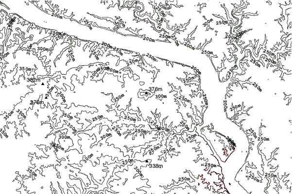 Sundown Mountain neighbourhood contours