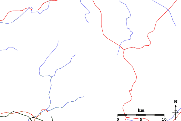 Roads and rivers close to Sureanu