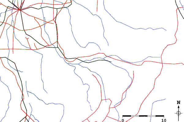 Roads and rivers close to Tateyama Sangaku