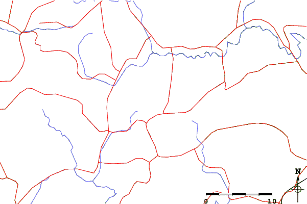 Roads and rivers close to Tengu Kogen