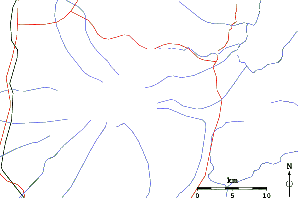 Roads and rivers close to Tukino