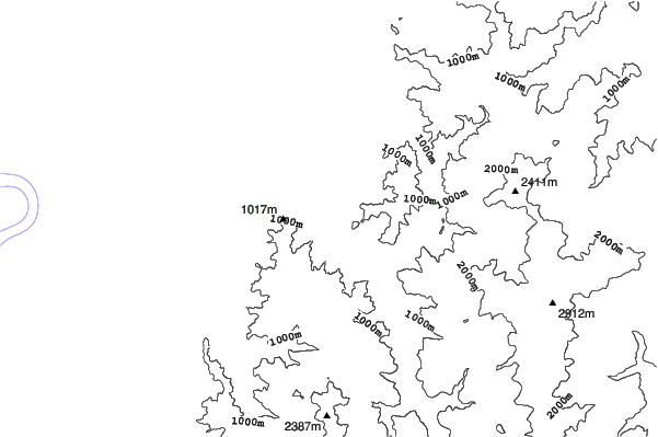 Unazuki Onsen neighbourhood contours