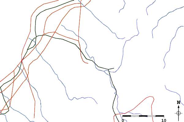 Roads and rivers close to Unazuki Onsen