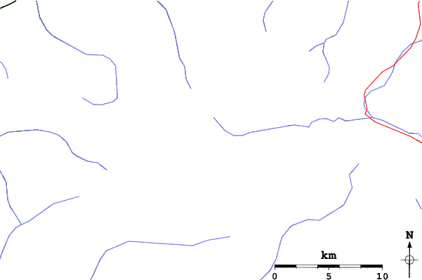 Roads and rivers close to Val d'Isere