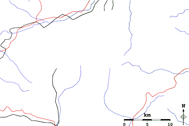 Roads and rivers close to Vallter 2000