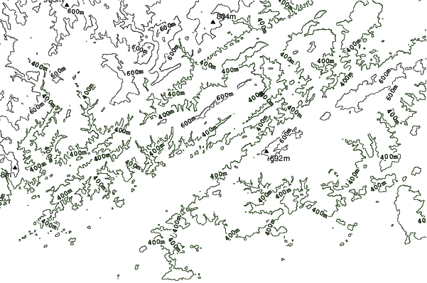 Wolf Ridge Ski Resort neighbourhood contours