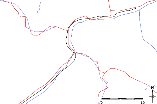 Roads and rivers close to Zernez