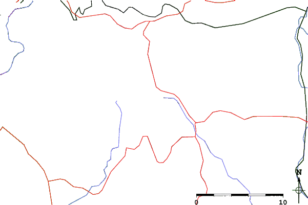 Roads and rivers close to Zieleniec