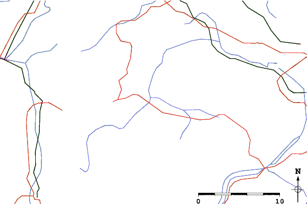 Roads and rivers close to Zoeblen-Schattwald/Rohnenlifts
